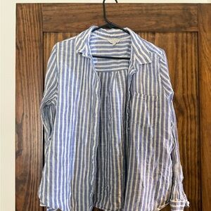Lucky Brand Indigo and White Striped Top
